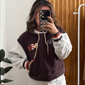 Jordan x Maison Chateau Rouge Women's Fleece Top Hoodie Brown. S***